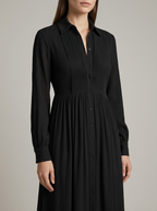 Women's Button Front Maxi Dress Long Sleeve Flowing Summer Dress