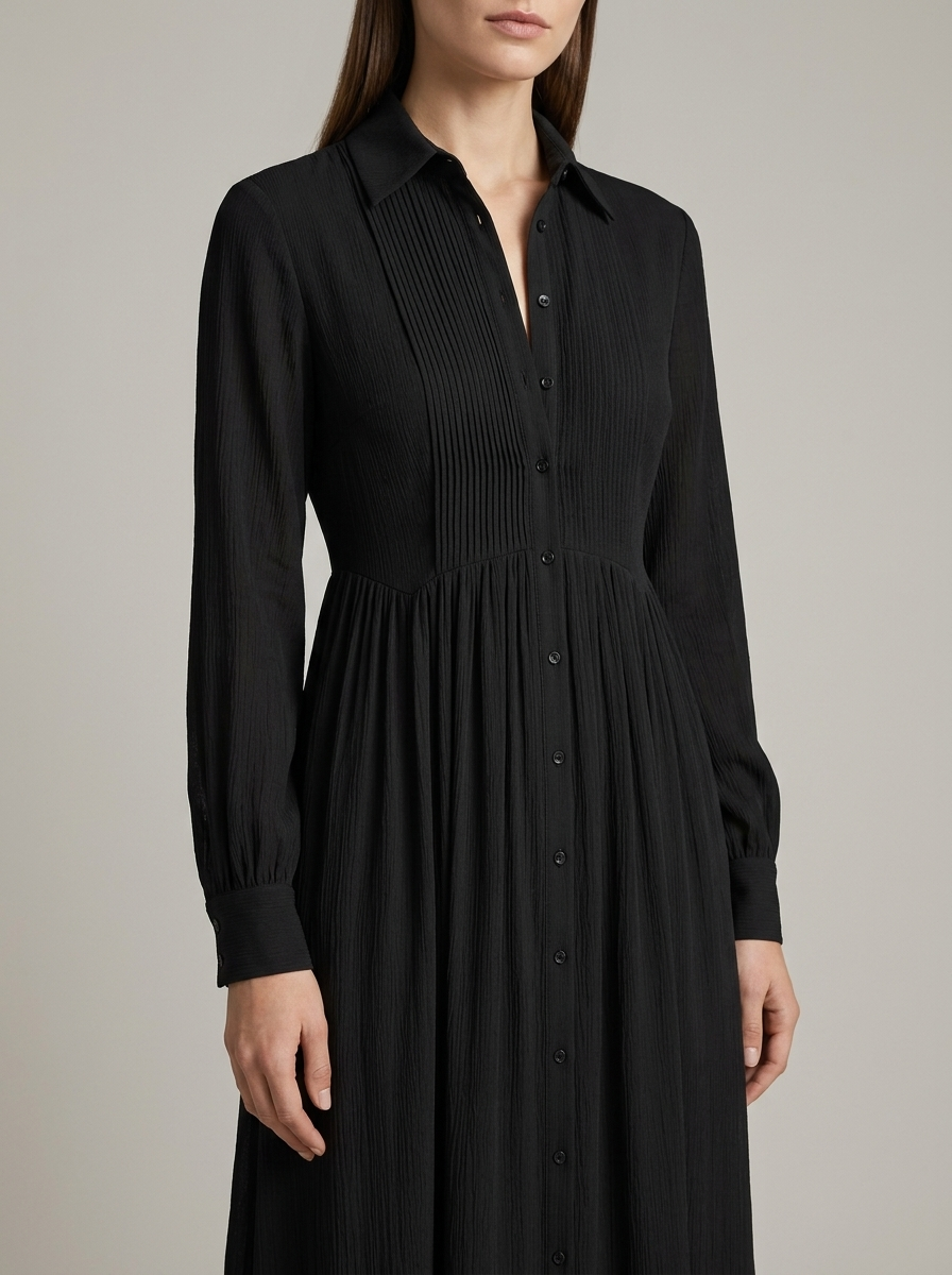 Women's Button Front Maxi Dress Long Sleeve Flowing Summer Dress
