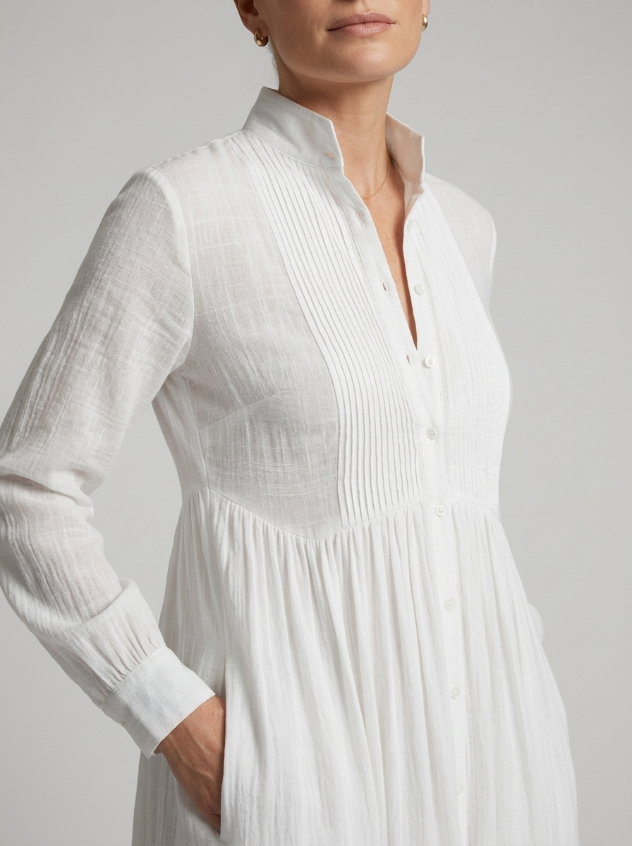 Women's Button Front Maxi Dress Long Sleeve Flowing Summer Dress