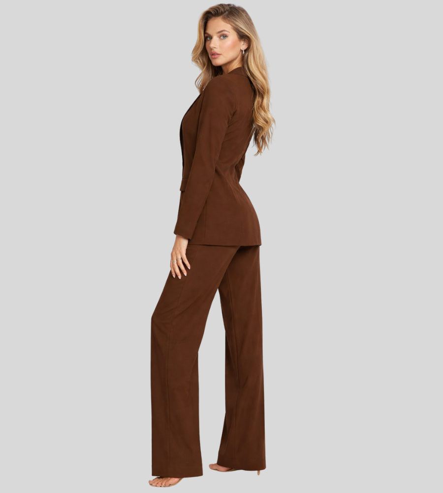 Women's Business Blazer & Wide Leg Trouser Suit Set