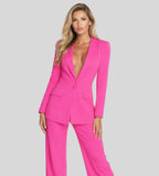 Women's Business Blazer & Wide Leg Trouser Suit Set