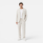 Men's Linen Blend Suit Set Two-Piece Lightweight Summer Suit