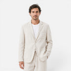 Men's Linen Blend Suit Set Two-Piece Lightweight Summer Suit