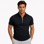 Men's Zip Polo Shirt – Slim Fit Short Sleeve Casual Polo