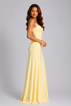 Women's Chiffon Maxi Dress – Lace-Up Formal Dress