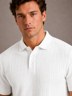 Men's Textured Polo Shirt – Short Sleeve Regular Fit
