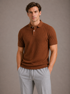 Men's Textured Polo Shirt – Short Sleeve Regular Fit