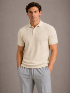 Men's Textured Polo Shirt – Short Sleeve Regular Fit