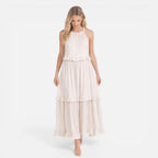 Women's Halter Neck Tiered Maxi Dress