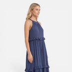 Women's Halter Neck Tiered Maxi Dress
