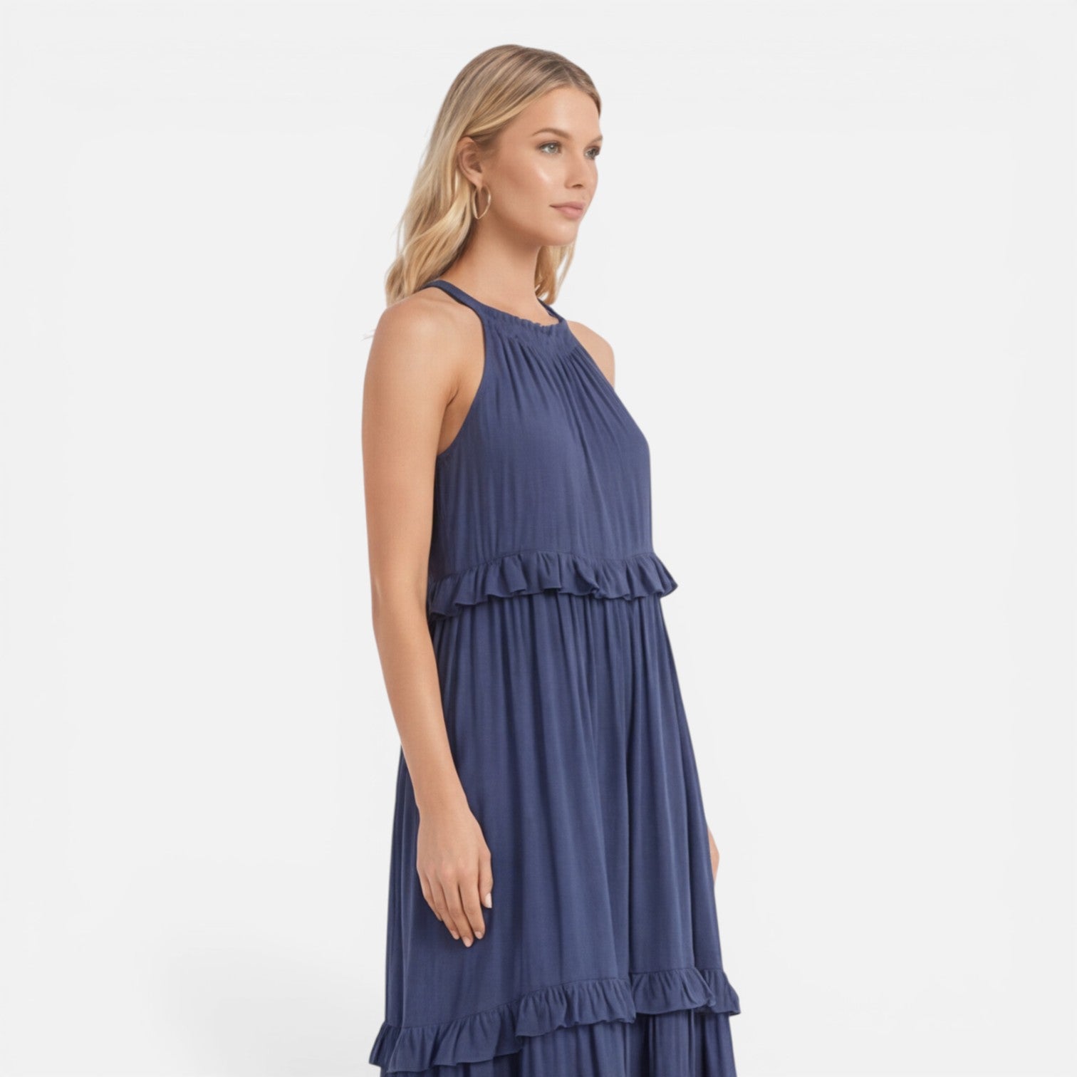 Women's Halter Neck Tiered Maxi Dress