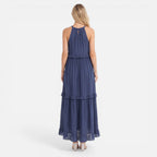 Women's Halter Neck Tiered Maxi Dress