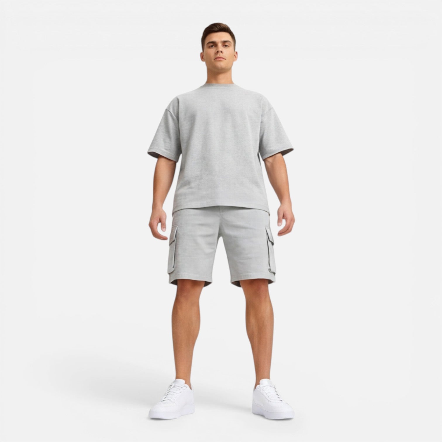 Men's T-Shirt and Cargo Shorts Set Casual Summer Outfit