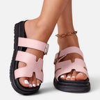 Women's Platform Sandals Adjustable Buckle Comfort Sandals
