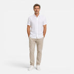 Men's Linen Short Sleeve Shirt Casual Summer Button Up