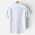 Men's Linen Short Sleeve Shirt Casual Summer Button Up