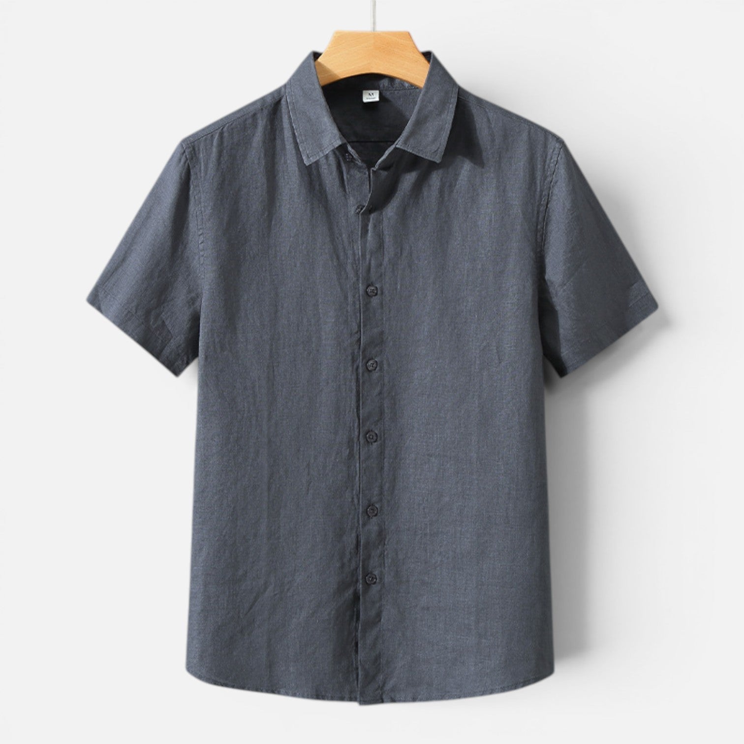 Men's Linen Short Sleeve Shirt Casual Summer Button Up