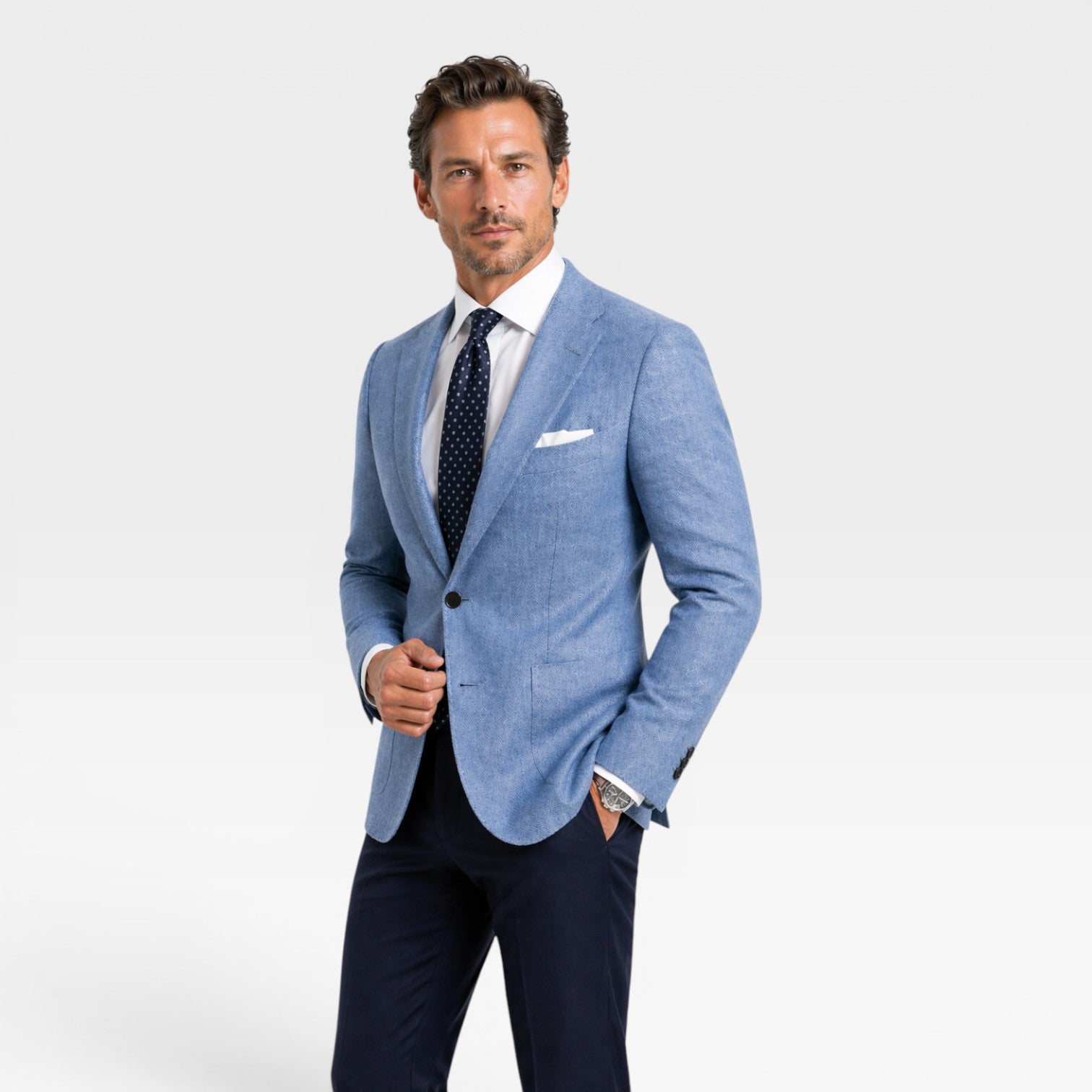 Maison Straver | Men’s Linen Blazer Slim Fit Lightweight Smart Casual Jacket
