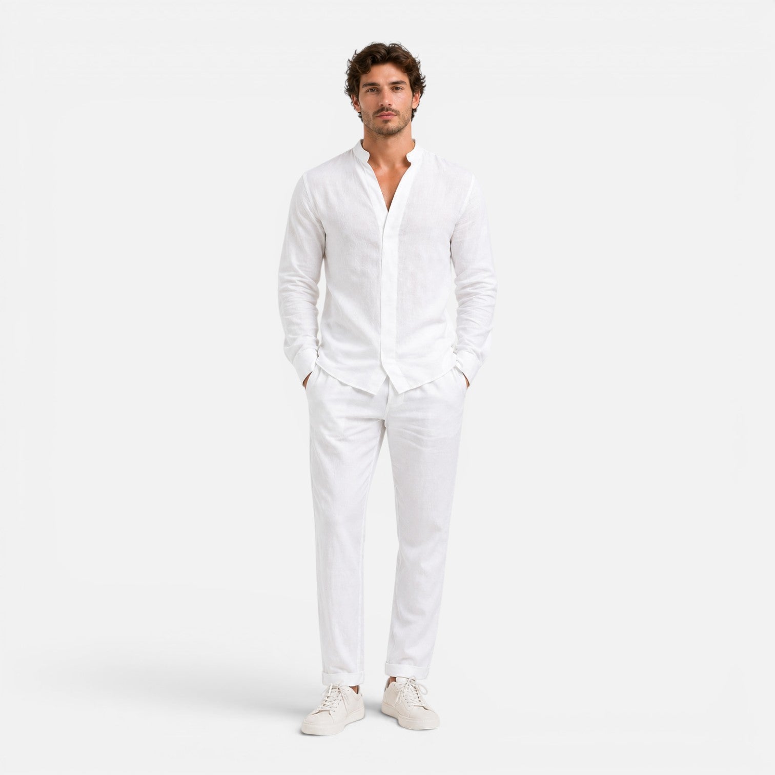 Maison Straver | Men’s Linen Set Relaxed Fit Matching Shirt and Trousers