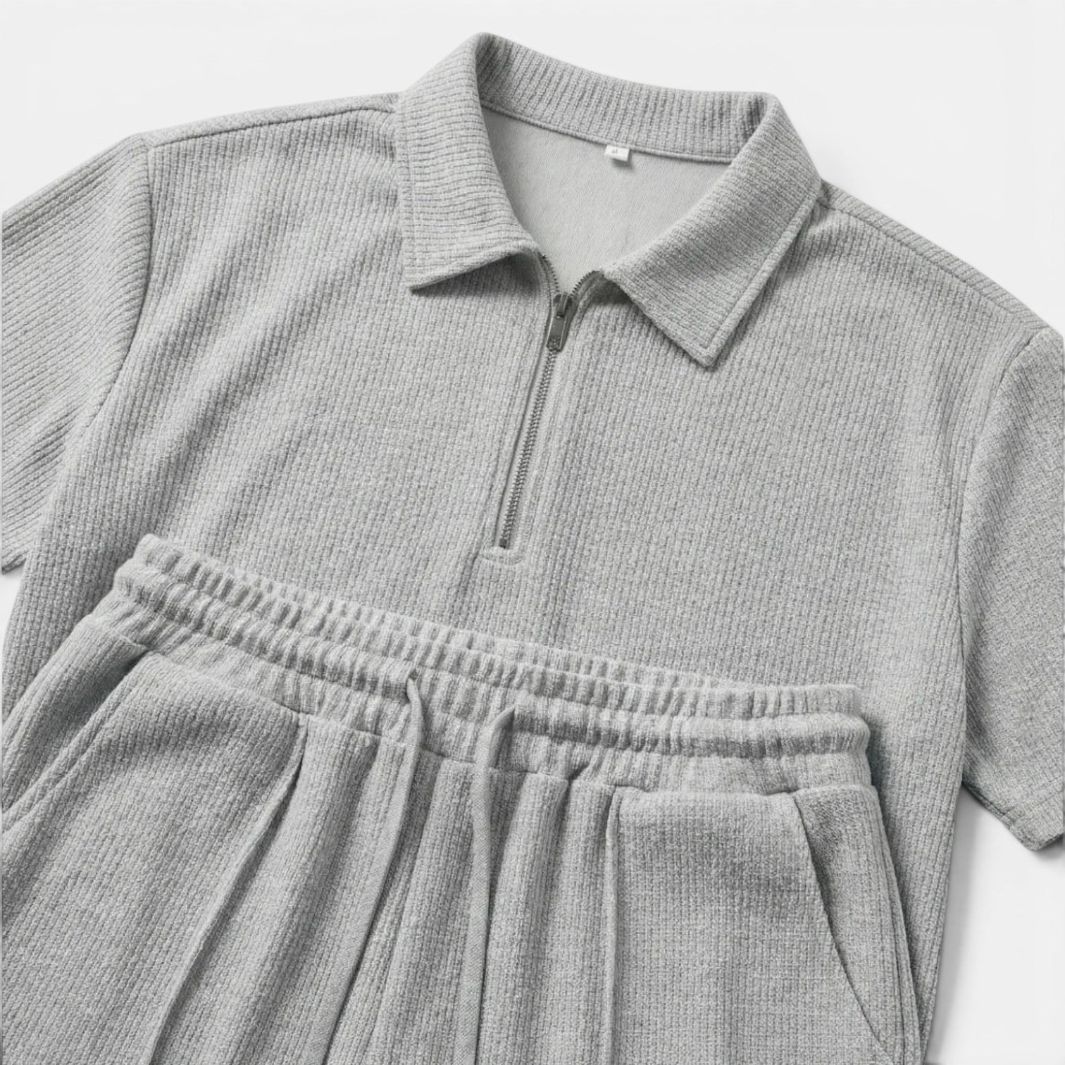 Maison Straver | Men’s Polo Shorts Set Textured Relaxed Fit Summer Outfit