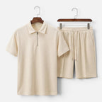Maison Straver | Men’s Polo Shorts Set Textured Relaxed Fit Summer Outfit