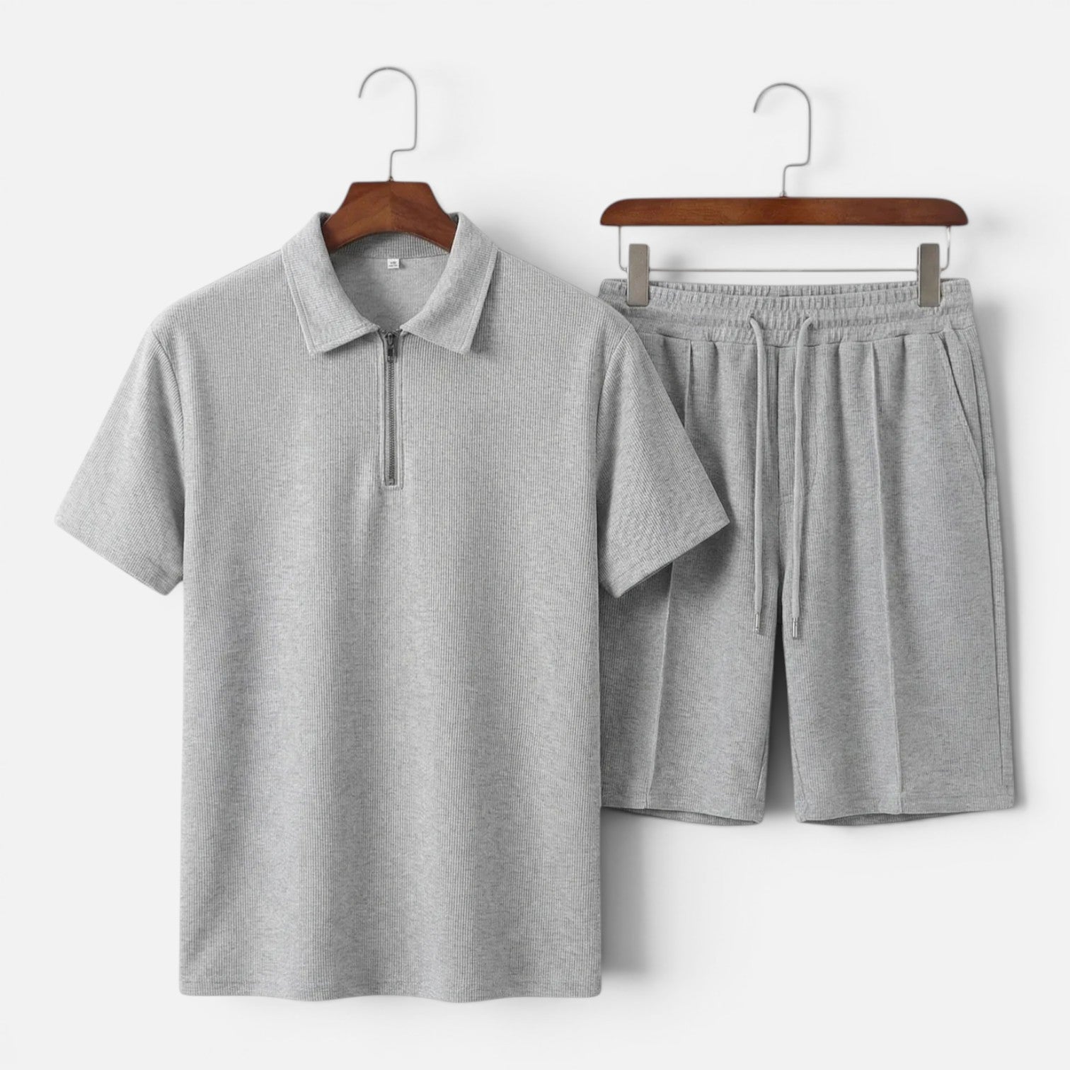 Maison Straver | Men’s Polo Shorts Set Textured Relaxed Fit Summer Outfit