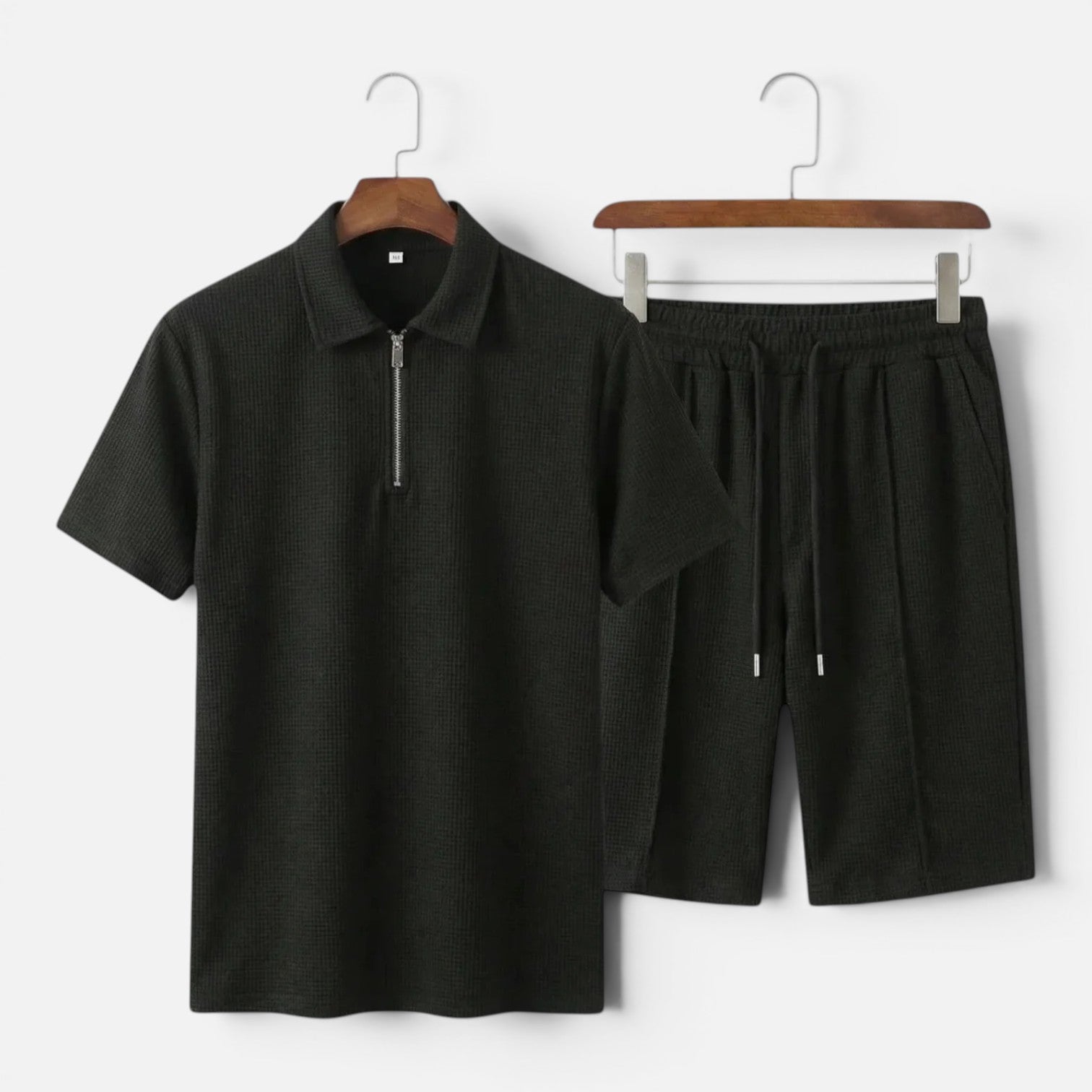 Maison Straver | Men’s Polo Shorts Set Textured Relaxed Fit Summer Outfit