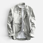 Men's Mandarin Collar Button Up Shirt Long Sleeve