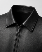 Men’s PU Leather Zip Jacket – Classic Collar Style