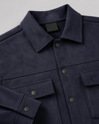 Men’s Suede Overshirt Jacket with Chest Pockets