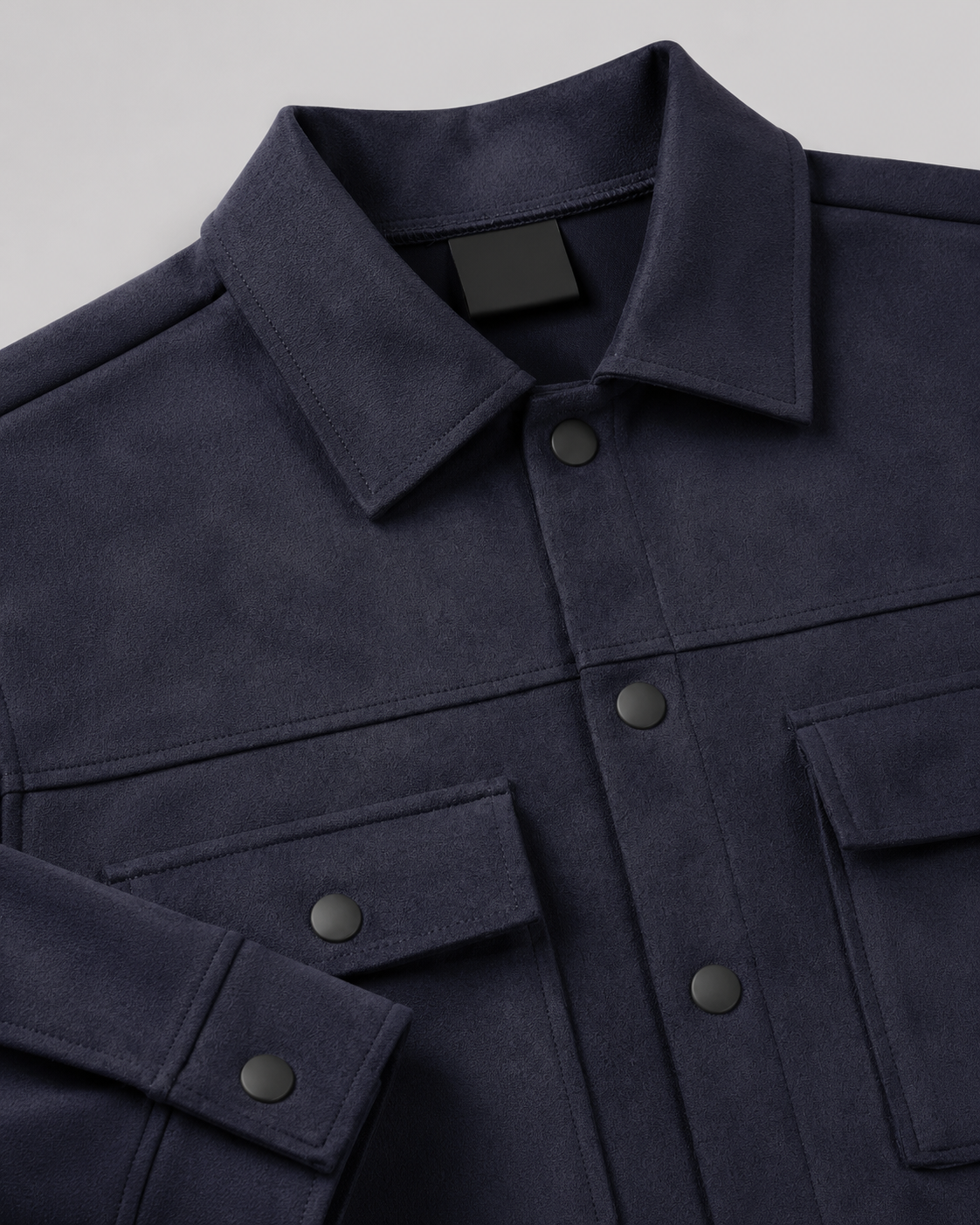 Men’s Suede Overshirt Jacket with Chest Pockets