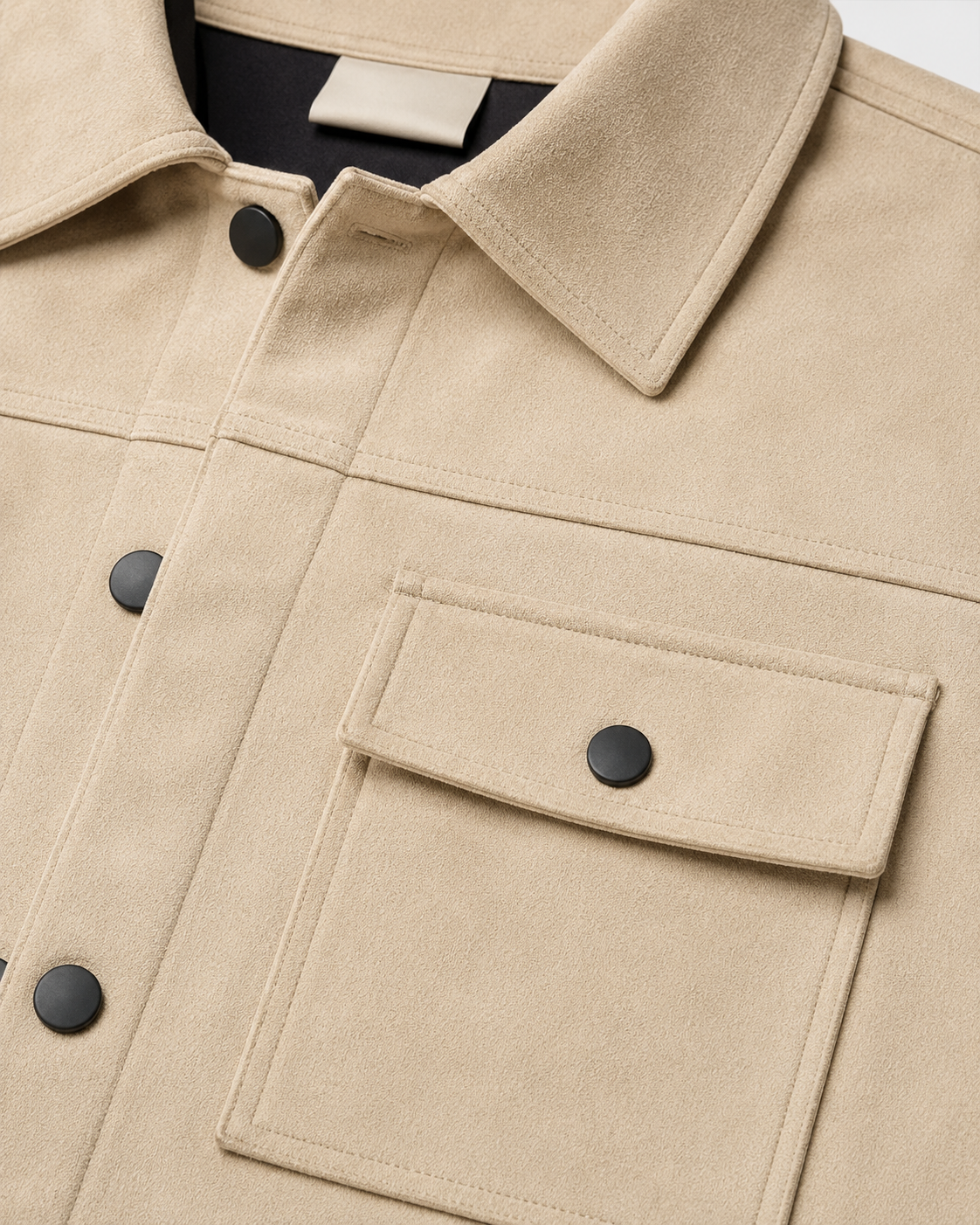 Men’s Suede Overshirt Jacket with Chest Pockets