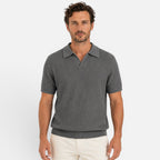 Men's Textured Knit Polo Shirt