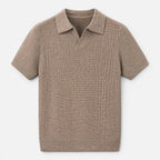 Men's Textured Knit Polo Shirt