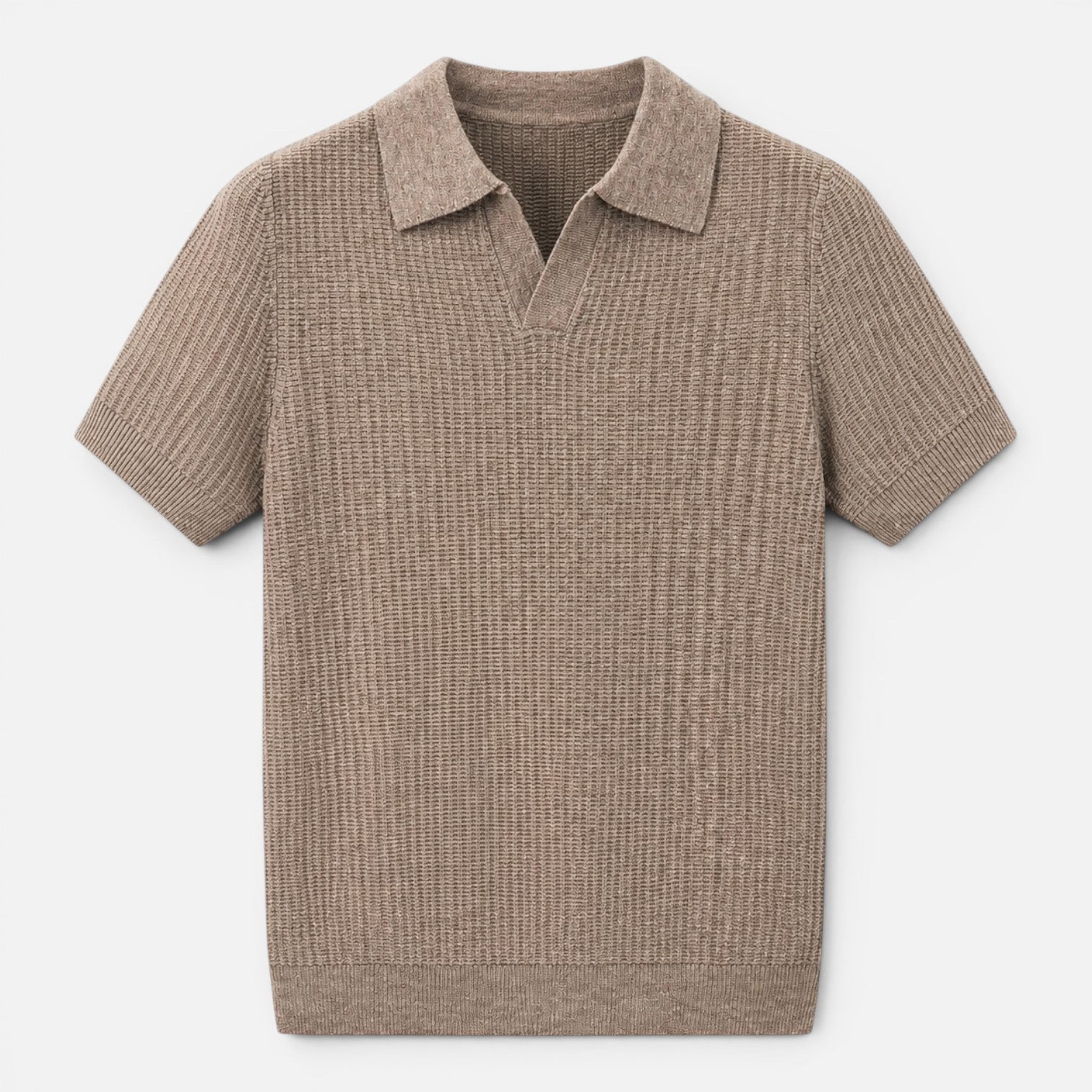 Men's Textured Knit Polo Shirt