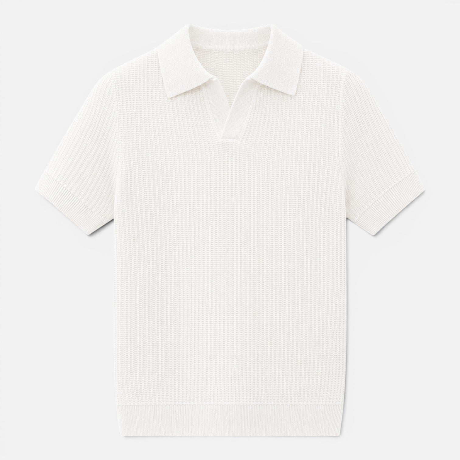 Men's Textured Knit Polo Shirt