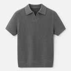 Men's Textured Knit Polo Shirt
