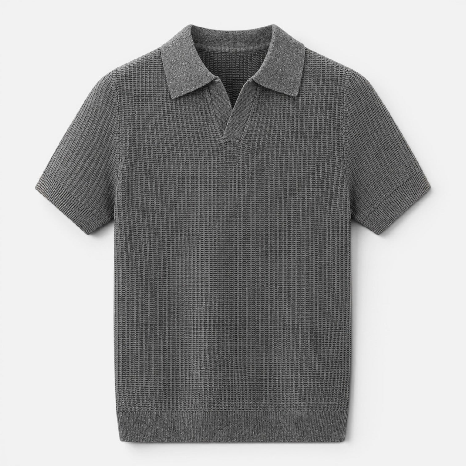 Men's Textured Knit Polo Shirt