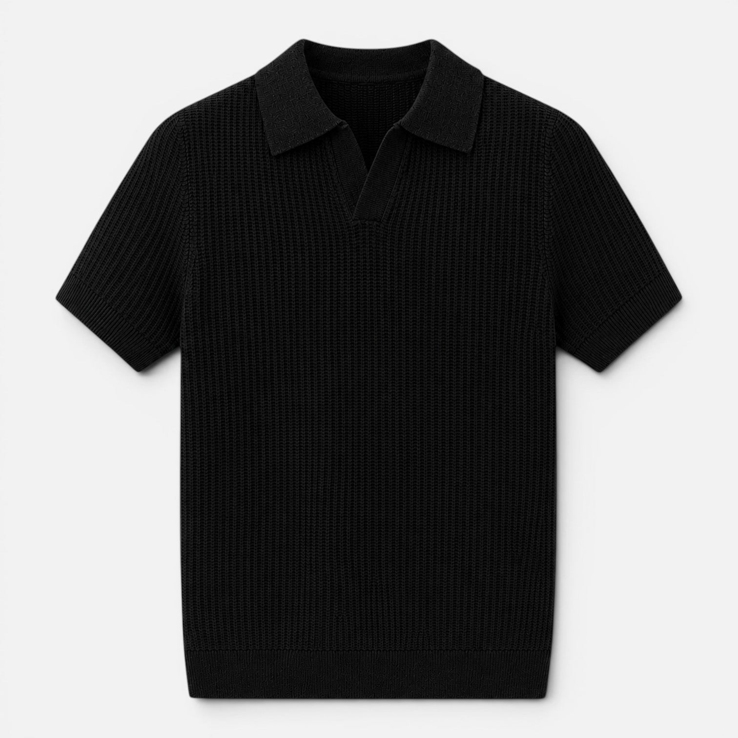 Men's Textured Knit Polo Shirt