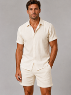 Men's Matching Shirt & Shorts Set – Casual Summer Vacation Outfit