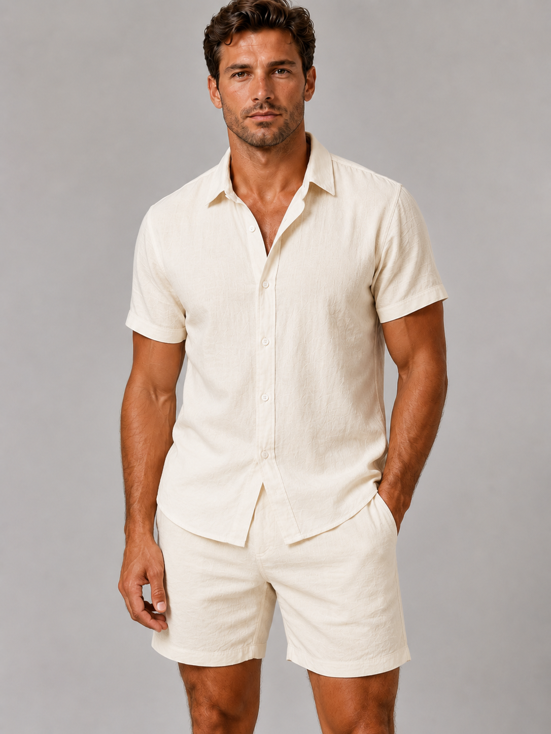 Men's Matching Shirt & Shorts Set – Casual Summer Vacation Outfit