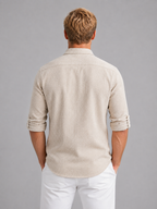 Men's Linen Blend Long Sleeve Shirt – Relaxed Summer Fit