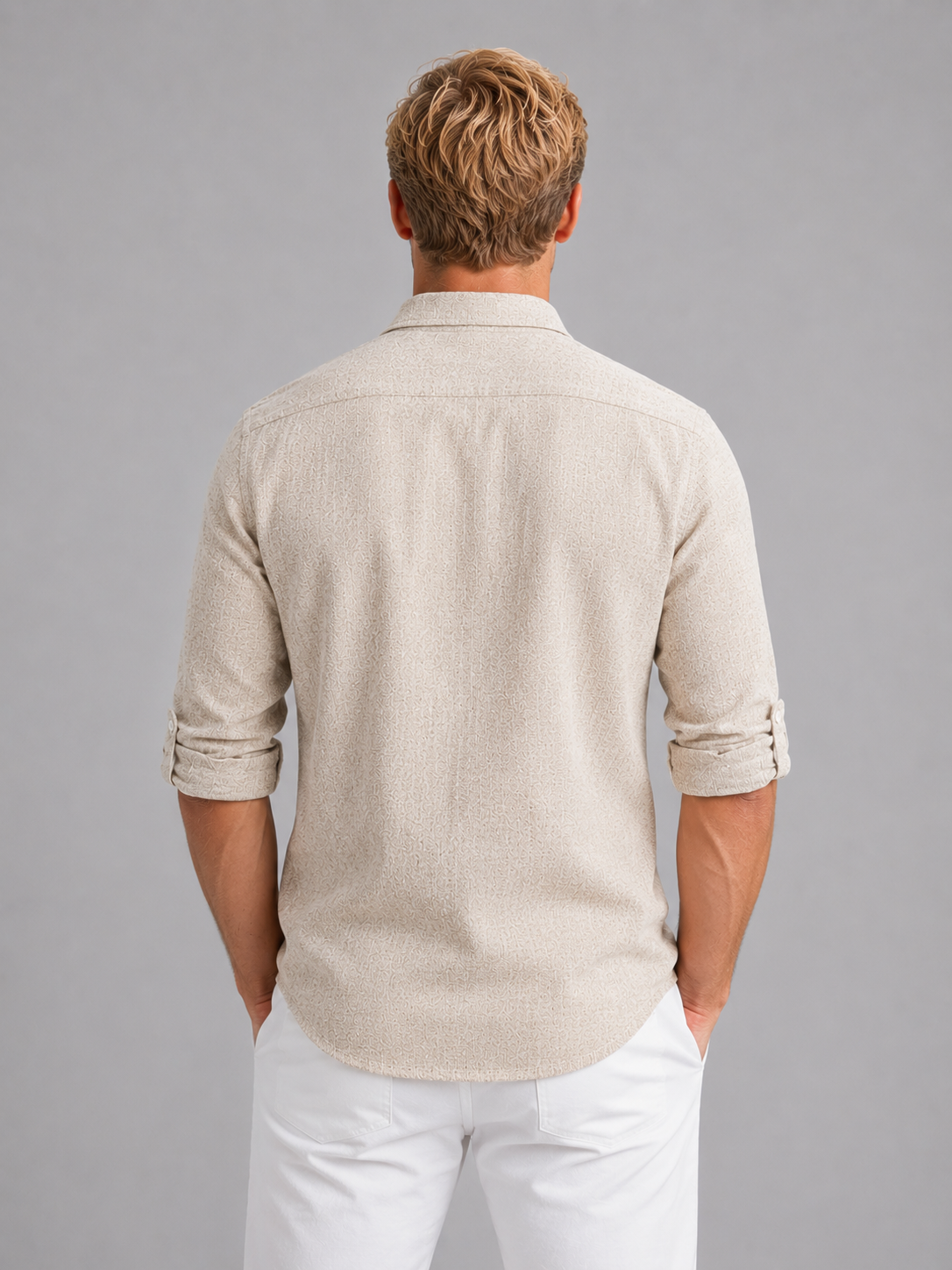 Men's Linen Blend Long Sleeve Shirt – Relaxed Summer Fit