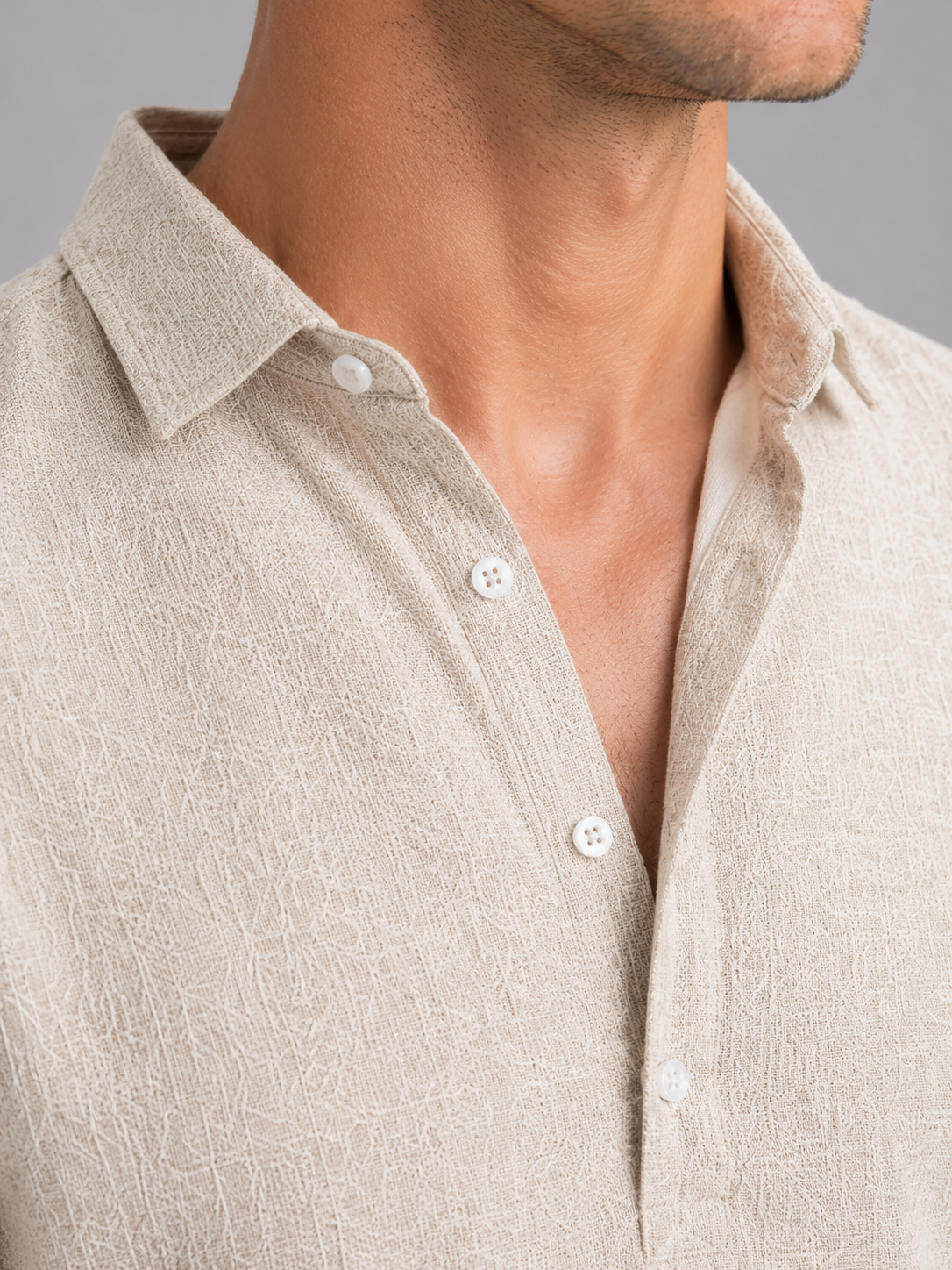 Men's Linen Blend Long Sleeve Shirt – Relaxed Summer Fit