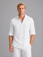 Men's Linen Blend Long Sleeve Shirt – Relaxed Summer Fit