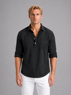 Men's Linen Blend Long Sleeve Shirt – Relaxed Summer Fit