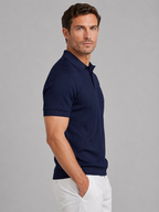 Men's Ribbed Knit Polo Shirt – Tailored Summer Fit