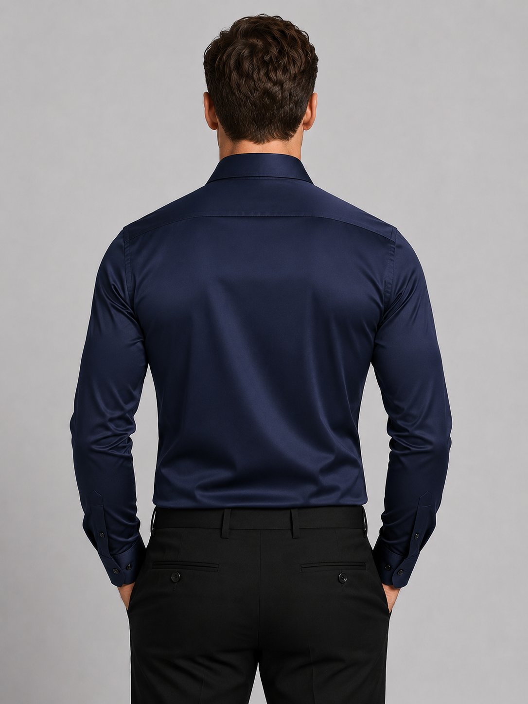 Men's Slim Fit Stretch Dress Shirt Tailored Button Up