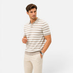 Men's Short Sleeve Polo Shirt Striped Casual Fit