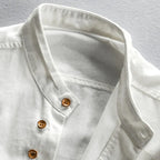 Men's Mandarin Collar Button Up Shirt Long Sleeve